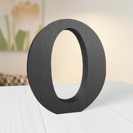 WOODOUNAI 6 Inch Rustic Black Wood Letters Unfinished Wood Letters for Wall Decorative Black Retro Standing Letters Sign Board Decoration for Craft Home Party Projects (O)