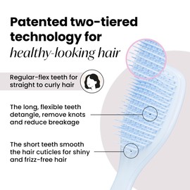 TANGLE TEEZER Tangle Teezer Ultimate Detangler Hairbrush, Eliminates Knots & Reduces Breakage, Mini Hair Brush for Travel, Small Hands & All Hair Types, Digital Lavender
