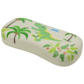 Pearl HO-9 092935 Children's Hard Spring Type Dinosaur Pattern Glasses Case, Multicolor