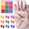 Nail Pigment Powder Palette, 9 Colors Gradient Solid Pigment Powder