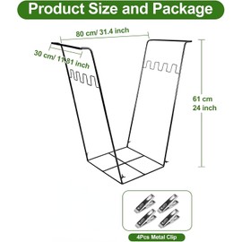 3 PCS Trash Bag Holder Stand, Outdoor Garden Garbage Bag Holder Holds 30-45 Gallon Bags, Metal Leaf Bag Holder Stand with 12 Fixing Clips, For Outdoor Yard Camping Garden Lawn