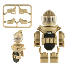 MaozyHomie Toy Soldiers Figures Earthy Yellow Bomb Disposal Suit Armor E.O.D Suit Toys Military Equipment Custom Minifigure Compatible with Major Brand, 3 Years Old and up