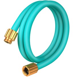 Solution4Patio Hybrid Garden Short Hose, 5/8 in. x 6 ft. Lead-in Hose, Flexible, Lightweight, Male to Female Brass Fittings, Multifunctional for Reel Cart, Softener, Dehumidifier, RV,12 Year Warranty