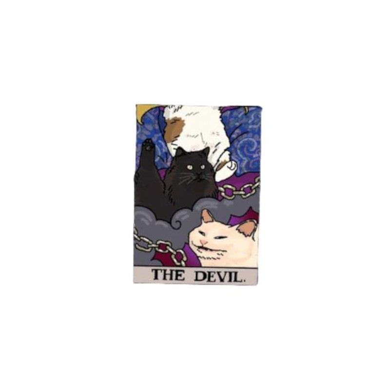 Cat and Tarot Pin Badge Devil Cute Cat Pin Brooch