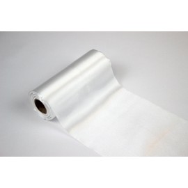 Stoff-Kollektion - Satin Table Runner Sold by the Metre Polyester - Satin Fabric Roll 12cm Wide & 9m Long - Decorative Table Runner for Weddings, Birthdays & Special Occasions - White