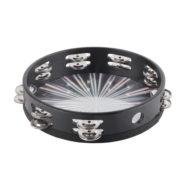 Tambourine Double Row 16 Pairs Metal Jingles Clear Sound Laser