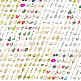 WOCRAFT 150pcs Charms for Jewelry Making, Assorted Jewelry Bangle Bracelet Charms, Wholesale Mixed Bulk Metal Earring Charms for DIY Necklace Keychain Jewelry Making Craft Supplies（M783）