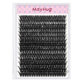 Mayhug Fluffy Eyelash Extension Kit Volume 9-16mm Individual Lashes Clusters 80D DIY Lash Extension Kit 280pcs Clusters Lash with Bond and Remover Lash Applicator