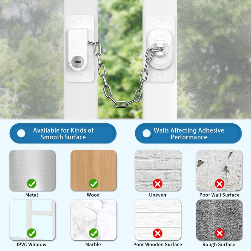 YTOOK Pack of 2 Child Safety Window No Drilling Required