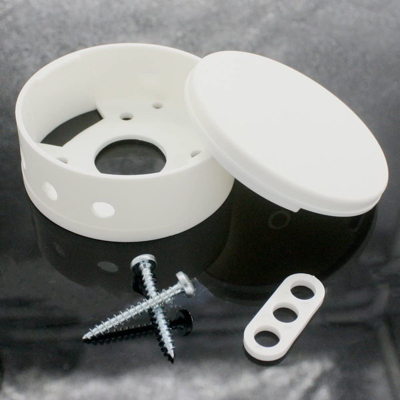 Junction Box, White Plastic with Accessories, Diameter: 70 mm X