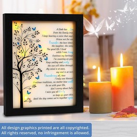 Memorial Gifts LED Shadow Box - 8'' x 5'' Sympathy Gift , Bereavement Gifts Ideas in Memory of Loved One Gifts, Condolences Rememberance Grief Funeral Gifts (Tree)