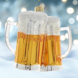 Beer Mugs Christmas Ornament, Holiday Ale Brewery Décor, Brew Glass Hanging Tree Decorations by Christmas Market Ornaments - Cheers