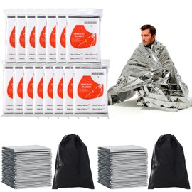 TENXUI 15 pcs Manta Termica Supervivencia, 210CM*140CM, Cálido,Resistente ai Desgarro,Fácil de Llevar, Mantas Térmicas de Emergencia, Perfecto para Exteriores, Senderismo, Supervivencia.