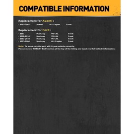 KAC - Premium Ceramic Front Brake Pads for Ford 2005-2006 Mustang, Ford 2007-2010 Mustang 4.0L, Ford 2007-2010 Mustang 4.6L, Avanti 2005-2007 Avanti