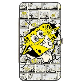 SpongeBob SquarePants unisex adults Buckle-down Hinge - Spongebob Breakthrough/Scene Blocks Wallet, Multicolor, 7 x 4 US