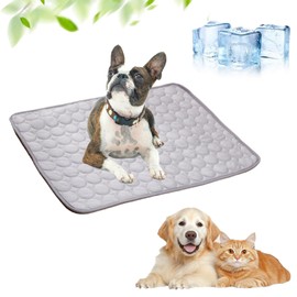 Nonshio Dog Cooling Mat, Washable Portable Pet Cooling Pad for Dogs Cats, Indoor Outdoor Sleeping Mat - Keep Cool for Pets (Grey, XL 27.5x21.6 Inches