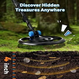 Metal Detector for Kids, Waterproof Kids Metal Detector, Search Coil with LCD Dispaly, Adjustable Stem Buzzer