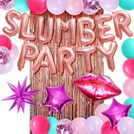 TOLONAG Slumber Party Supplies For Girls Slumber Party Decorations Sleepover Party Decorations Pajama Party Decorations For Girls Night Party Girls Night Decorations Sleepover Slumber Party Balloons