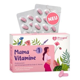 PregniVital Pregnancy Vitamins 1st Trimester to 12th SSW - Folic Acid Pregnancy & Pregnancy Vitamins with Choline - 30 Tablets