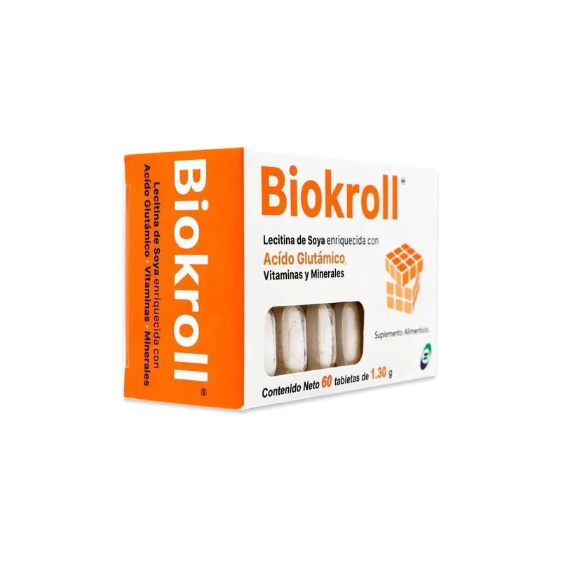 Biokroll, Acido Glutaminico, Vitaminas Y Minerales, Caja Con Sabor Sin
