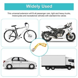 90 Degree Air Tyre Valve Stem Extension Extender, Keenso Brass Air Tyre Valve Extension Adapter for Car Truck Motorcycle Bike Scooter