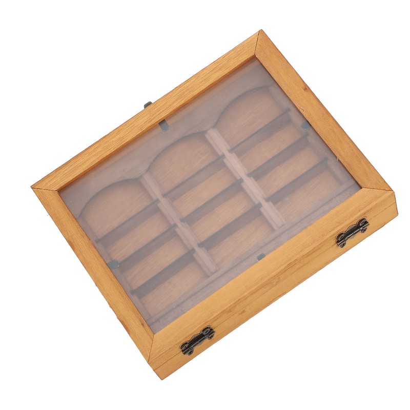 Miniature Wooden Bookshelf Anxiety Relief Multi Books Display Case Cabinet