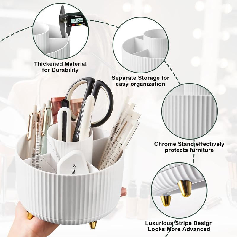 360° Rotating Brush Organizer – Vanity & Bathroom Storage Tray