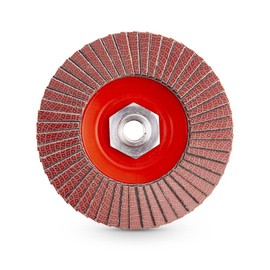 KGS Hybrid T Diamond Flap disc 4.5 inch x 5/8 inch-11 Metal Thread Adapter (Grit 200, red)