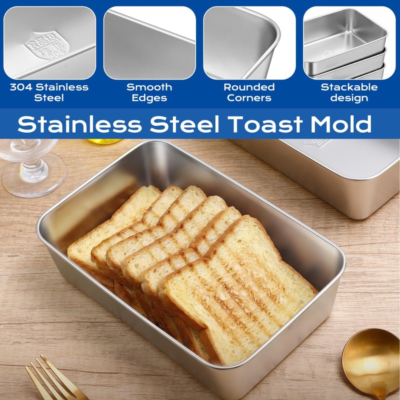 PUREZON Loaf Pan, 6 PCS, 8.6 x 5.6 Inch