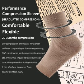 EVOPLECI Tobillera De Compresión Con Puntera Abierta, Calcetines De Compresión Para El Tobillo, Soporte Para Fascitis Plantar, Tobillera Para Hombres Y Mujeres, Soporte Para El Arco, Recuperación De L