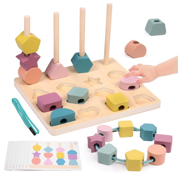 3-in-1 Children's Montessori Toy from 3 4 5 Years, Wooden