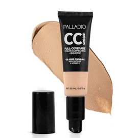 Palladio Crema CC de correccin de color de cobertura completa, sin aceite con pptidos, mejor para corregir el enrojecimiento y el tono desigual de la 