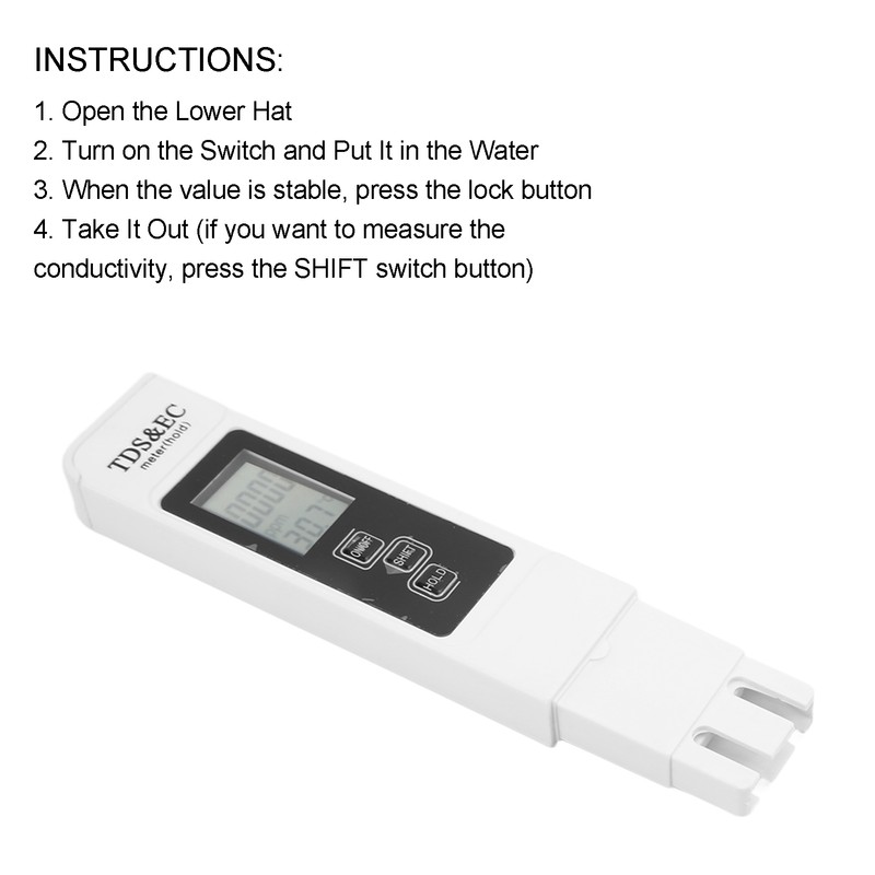 Digital Water Tester PH Tester TDS Meter Handheld Wear Resistant