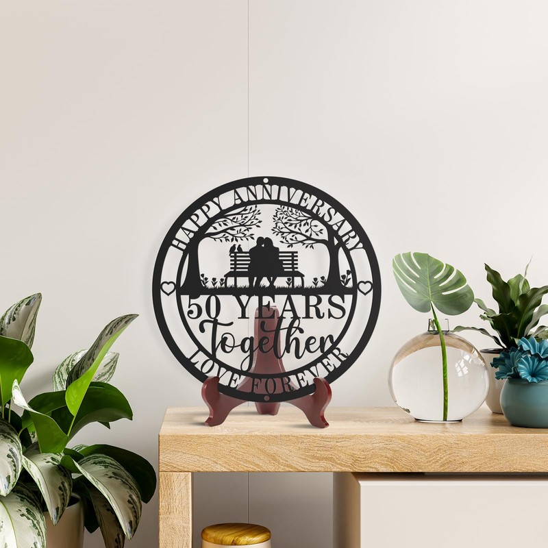 12'' 50th Anniversary Wedding Gifts for Couple, Parents, Friends,Happy 50th