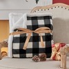 BEDELITE Sherpa Fleece Blanket - Black and White Buffalo Plaid