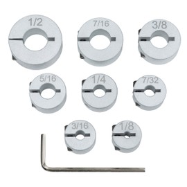 Professional Stop Collar Set - Drill Bit Depth Stop - 8 Piece Kit (1/2”, 7/16”, 3/8”, 5/16”, 1/4", 7/32”, 3/16”, 1/8”) Superior Aluminum Split Ring Design