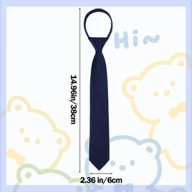 Gjinxi Solid Color Boys Tie, Pre-tied Adjustable Solid Color Tie for Age 8-12, Formal Blue Kids Necktie for Wedding School Graduation Uniforms Classic Neck Tie(2.3 inch)