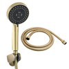 Tecmolog Brushed Gold Handheld Shower Head ABS Plastic 5 Functions