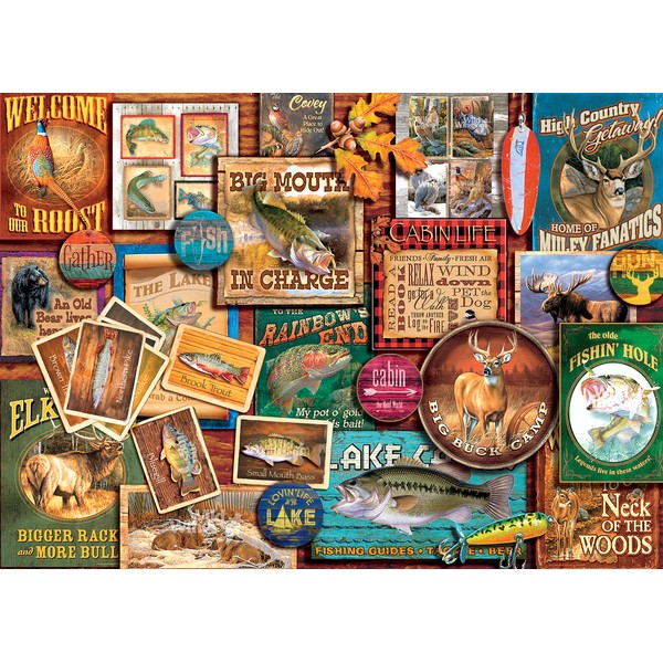 Ceaco - Rustic Lodge - Hunting and Fishing - 1000 Piece Jigsaw Puzzle