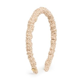 Lele Sadoughi Women's Jessie Raffia Headband, Natural, Off White, One Size