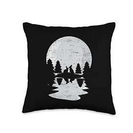 Lake Trees Chocolate Egg Hunting Easters Moon Rabbits Lake Easter Sunday Resurrection Day Egg Jesus Throw Pillow, 16x16, Multicolor