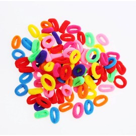 Creve Cell Hair Rubber for Children, Girls, Kids, Baby, Hair Accessories, Pain-Resistant Pile Material, Set of 100 (Colorful Colors)