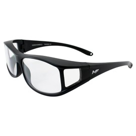 MotoFrames Sideshow Fit Over Glasses OTG Safety Motorcycle Glasses Matte Black Frames Clear Lenses