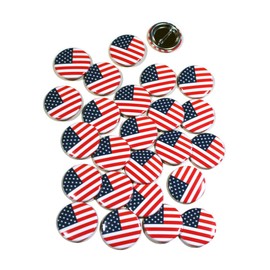 United States USA Flag Pinback Buttons - 1.5 Inch Round - 25 Pack