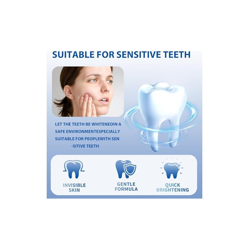 28PCS Tiras Blanqueadoras Dentales 9D, Teeth Whitening strips Anti-Deslizantes, Sabor