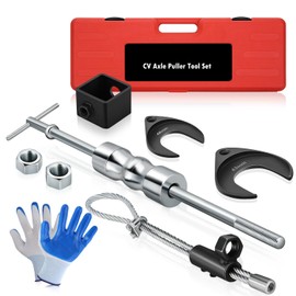 Auto Dynasty CV Axle Puller Tool Set Front Wheel Drive Axle Half Shaft Removal Tool Kit with Slide Hammer, 8 pc CV Joint Removal Tool and 63mm 48mm CV Joint Fork Adapter Cable Adapter Attachments