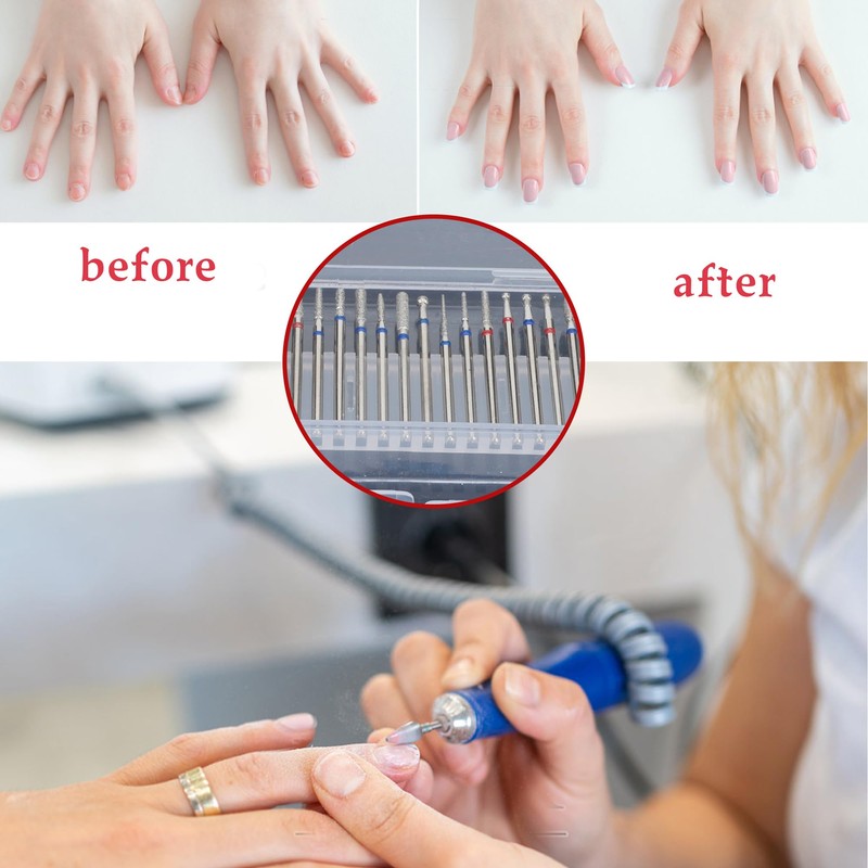 Pack of 30 Nail Drill Bits Diamond Professional Nail Cutter