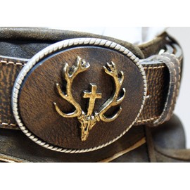 90 – 150 cm Traditional Genuine Gold Plated Traditional Belt For Lederhosen Leather Belt - 110 brown