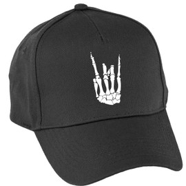 Hippowarehouse Skeleton Hand Baseball Cap hat Premium Printed 5 Panel OneSize Adults Black