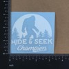 Sasquatch, Bigfoot, Hide and Seek Champion Decals (White, Small ~3.5")